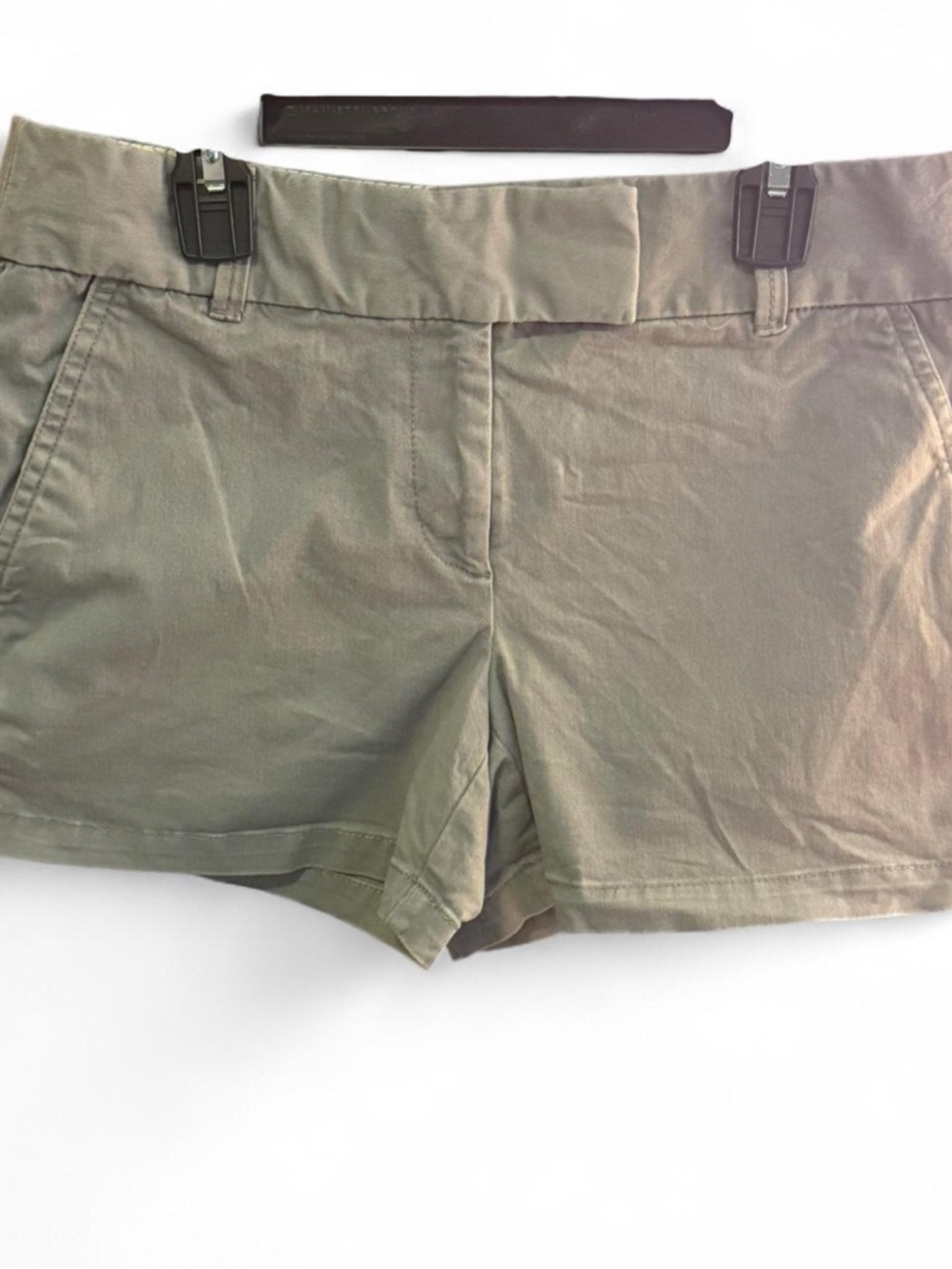 LOFT Grey and White Casual Cotton Blend Shorts